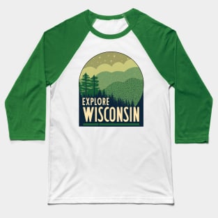 Wisconsin Tourism Poster Baseball T-Shirt